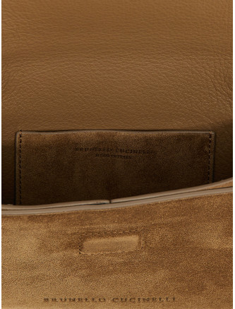 Monile suede clutch bag #