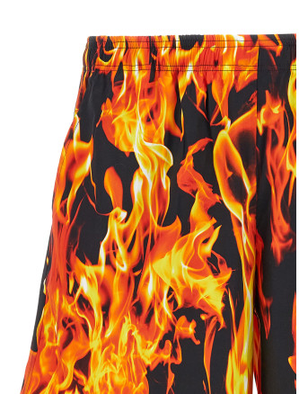 'Black & Orange Fire' bermuda shorts #