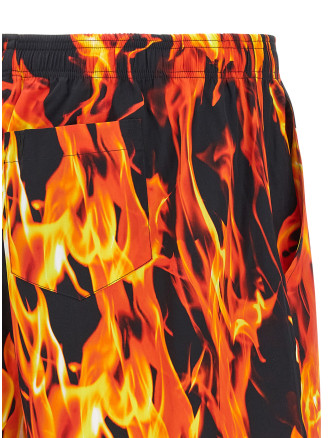 'Black & Orange Fire' bermuda shorts #