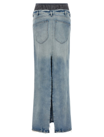 Slits denim skirt #