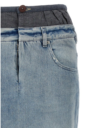 Slits denim skirt #