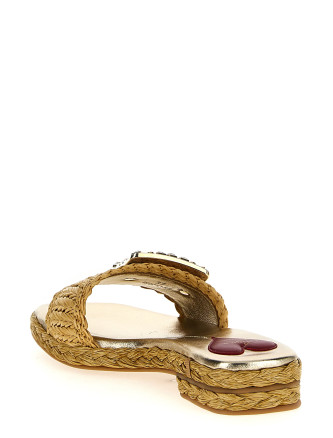 Raffia jewel sandals #