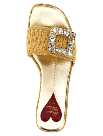 Raffia jewel sandals #