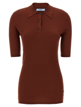 Ribbed polo shirt