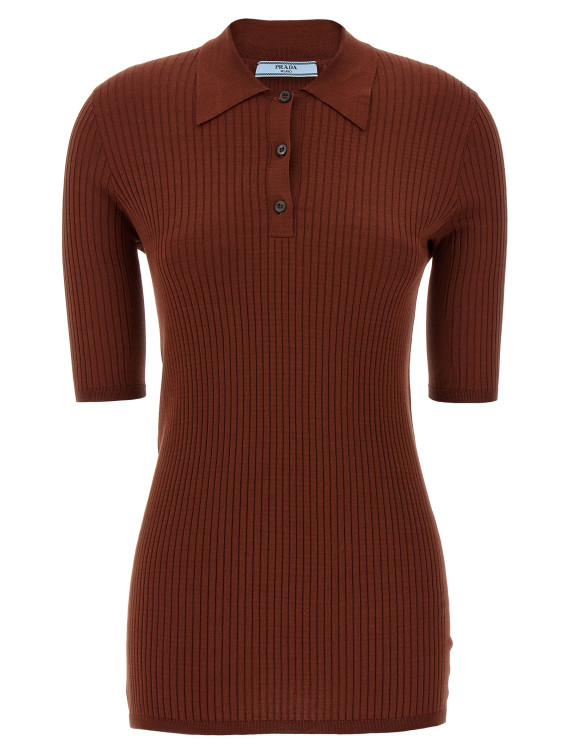 Ribbed polo shirt #1