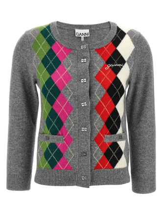 'Grey Check' cardigan