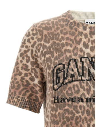 'Leopard Wool Mix' T-shirt #