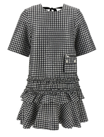 'Crinkled Check Mini' dress