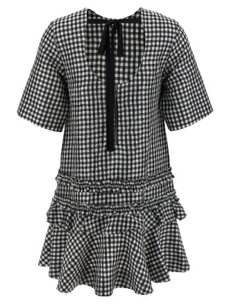 'Crinkled Check Mini' dress #