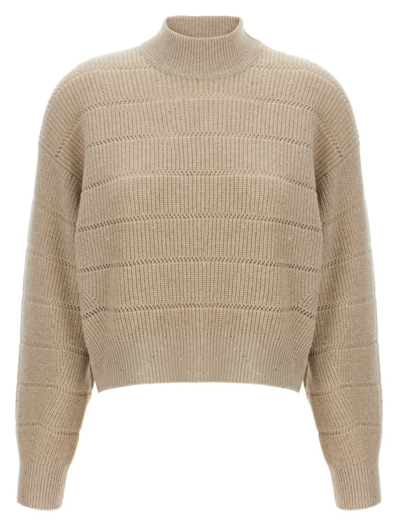'Rustic Dazzling Net' cropped sweater #1