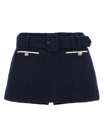 Bouclé wool skort