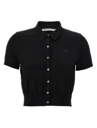 Logo patch polo shirt