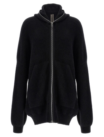 Hooded wool cardigan