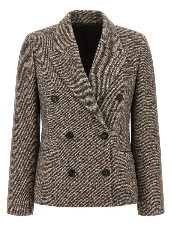 Double-breasted silk blend blazer #1