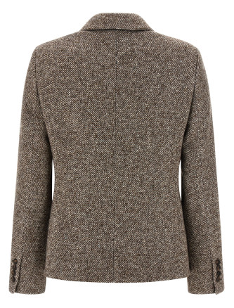 Double-breasted silk blend blazer #