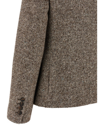 Double-breasted silk blend blazer #