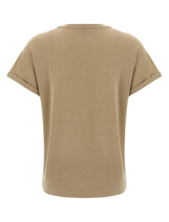 Lamé cashmere t-shirt #