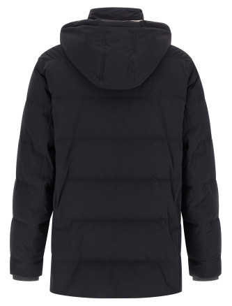 Knit insert down jacket #