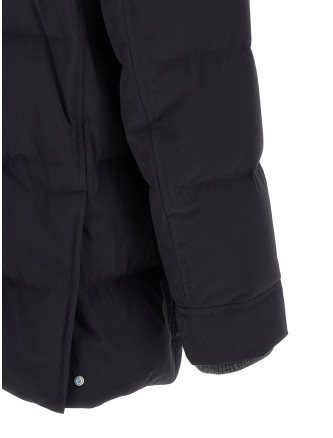 Knit insert down jacket #