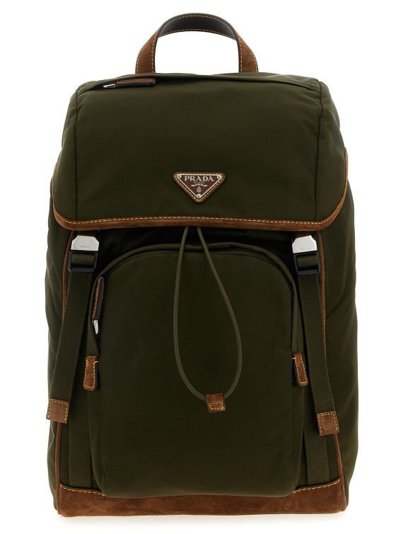 Re-Nylon and suede backpack #1