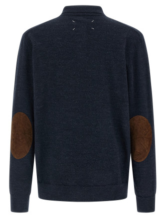 Suede patch polo shirt #