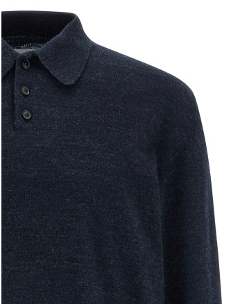 Suede patch polo shirt #