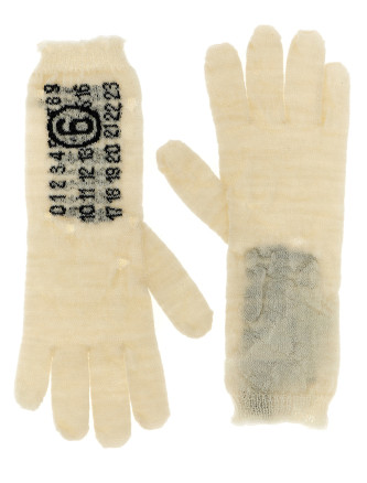 'Numeric signature MM6' gloves