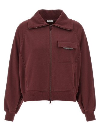 'Shiny Flap Detail' sweatshirt