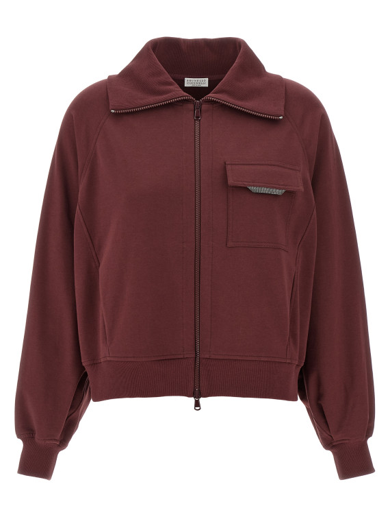 'Shiny Flap Detail' sweatshirt #1