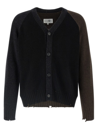 Two-tone suede patch cardigan