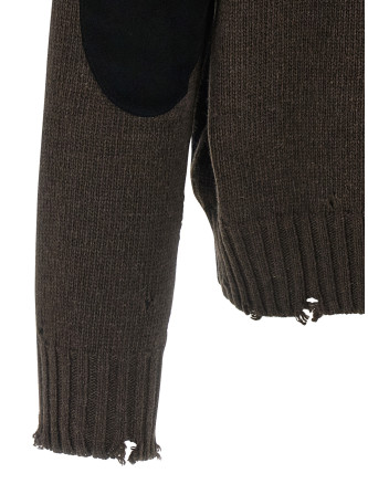 Two-tone suede patch cardigan #