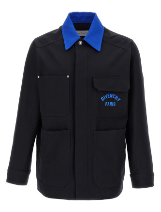 Logo embroidery overshirt