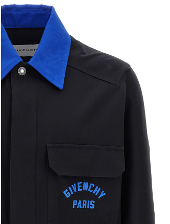 Logo embroidery overshirt #