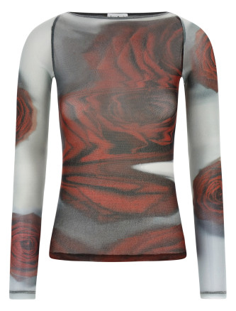 'The Red Blurry Roses' top