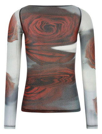 'The Red Blurry Roses' top #