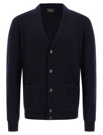 Ribbed and braid cardigan