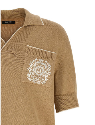 'Balmain Stemma' embroidery polo shirt #