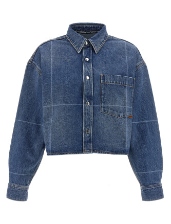 Cropped denim shirt