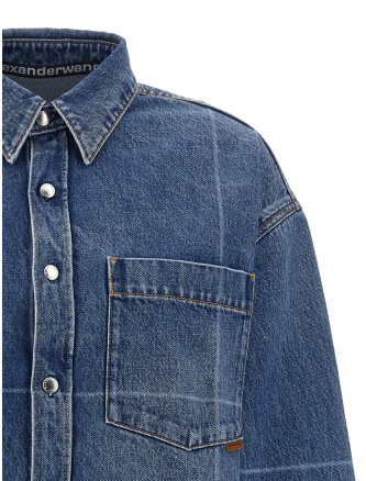 Cropped denim shirt #