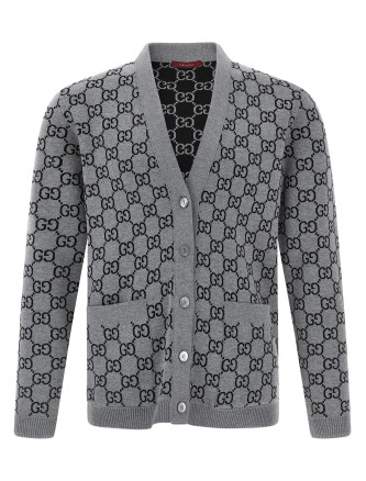 GG jacquard reversible cardigan