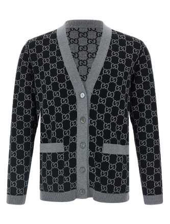 GG jacquard reversible cardigan #
