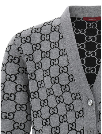 GG jacquard reversible cardigan #