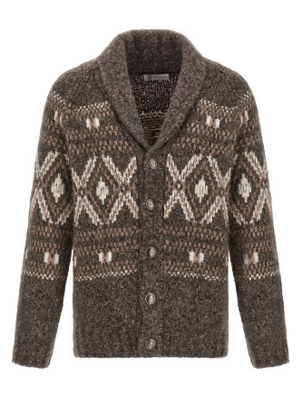 'Geometric Jacquard' cardigan