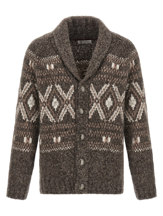'Geometric Jacquard' cardigan #1