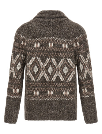 'Geometric Jacquard' cardigan #