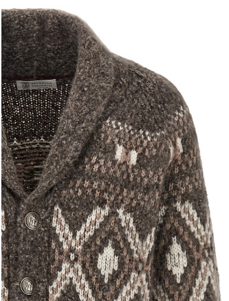 'Geometric Jacquard' cardigan #