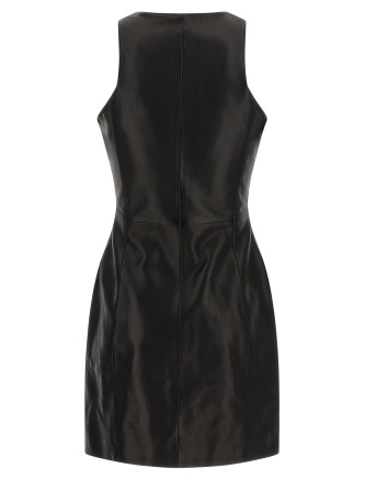 Maxi zip leather dress #