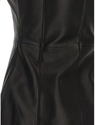 Maxi zip leather dress #