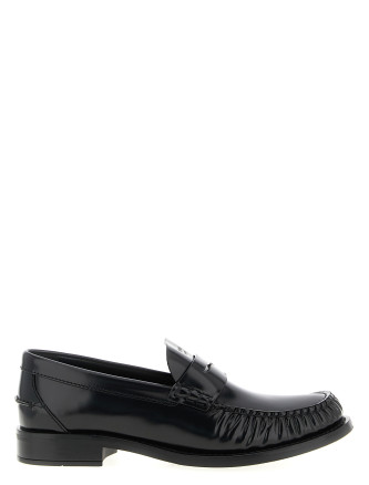 Brushed leather loafers