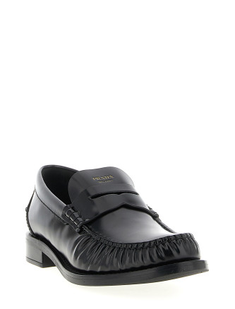 Brushed leather loafers #
